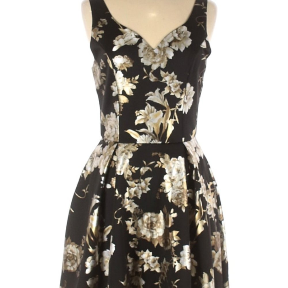 Black and Gold Floral Dress